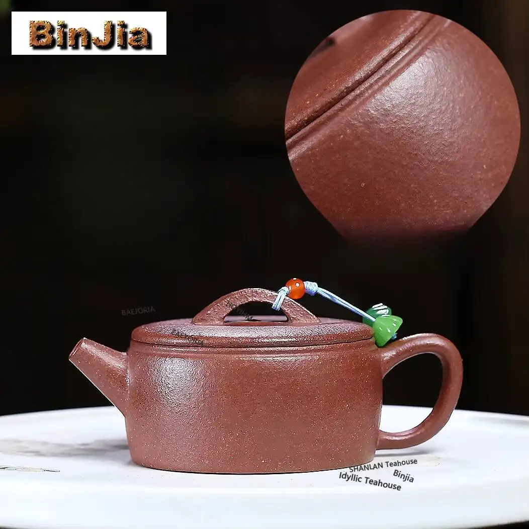 120ml Luxury Yixing Purple Clay Teapots Handmade Large Caliber Pot Raw Ore Digging Red Sand Mud Kettle Zisha Tea Set Cha Gifts
