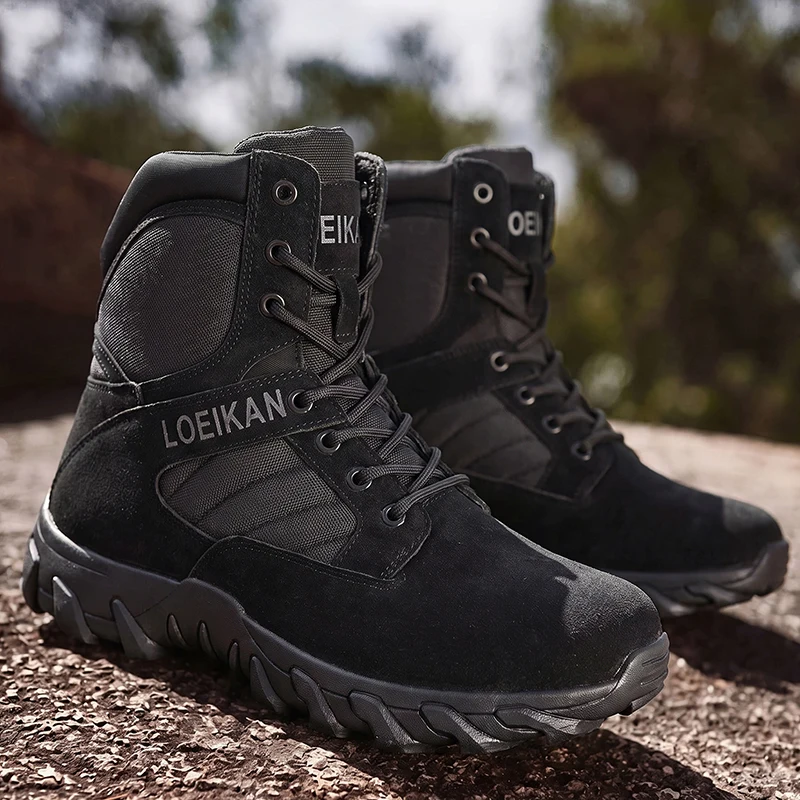 Taktische Stiefel für Herren, stoßdämpfend, rutschfest, hohe Schuhe für die Jagd, Trekking, tägliche Arbeit im Freien – Detail 6