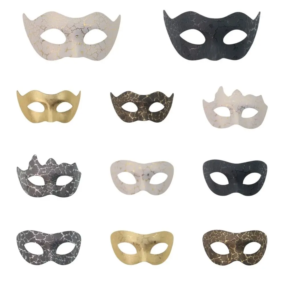 Creative Plastic Halloween Masks Reusable Durable Jazz Mask Gold Venetian Masquerade Half Face Mask Carnival