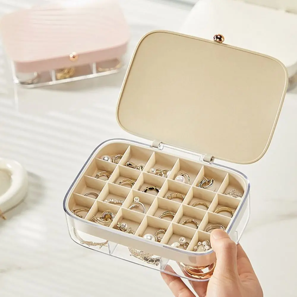 Large Capacity Jewelry Storage Box Multi Grid Anti-oxidation Jewelry Holder Organizer Dust Prevention Double-Layer