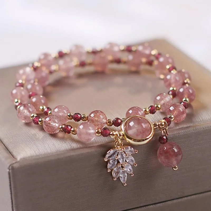 Stunning Natural Colorful Crystal Bracelet Women\'s Hand String with Safety Lock Multi Ayer Fine Jewelry for Girlfriend Best Gift