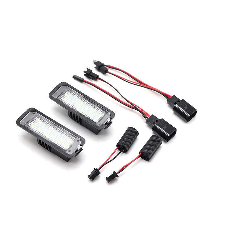 2x Number License Plate Light Lamp No Error LED 12V 6500k for VW Passat B6 CC Eos Golf 4 5 6 7 MK7 Polo Superb Seat Leon Altea