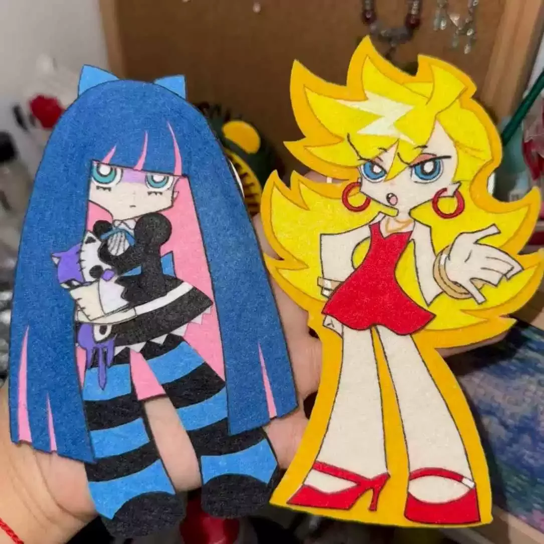 

10cm Anime Panty & Stocking with Garterbelt Plushies Stuffed Dolls Cute Figure Decoration Gift for Girls Collectible Toys