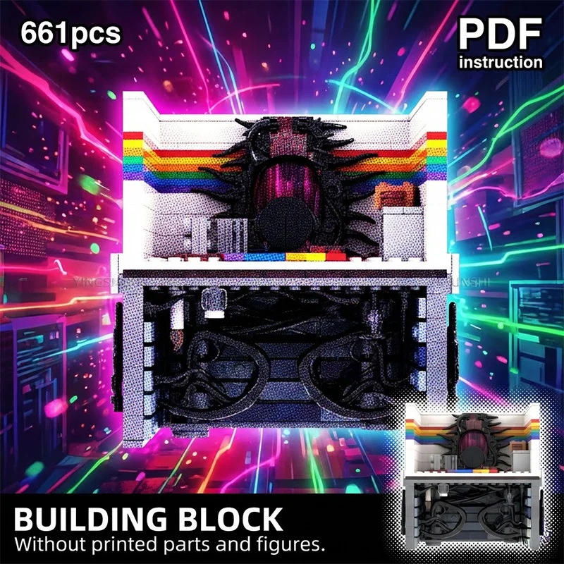 

Stranger MOC Dark Dimension Portal Rainbow Room Lab with Cursed Grandfather Clock Vignette Block Model