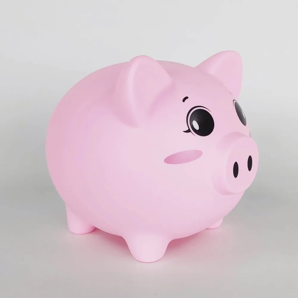 Hucha de cerdo anticaída, tanque de ahorro, cajas de dinero de cerdo de dibujos animados de gran capacidad, modelo de cerdo coleccionable, hucha