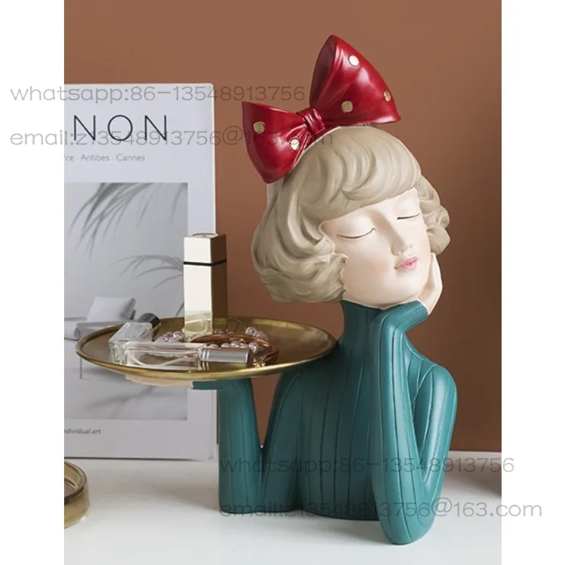 Nordic Ins Light Luxury Decoration Creative Home Living Room Entrance Key Tray Display Supermarket Meichen Ornament