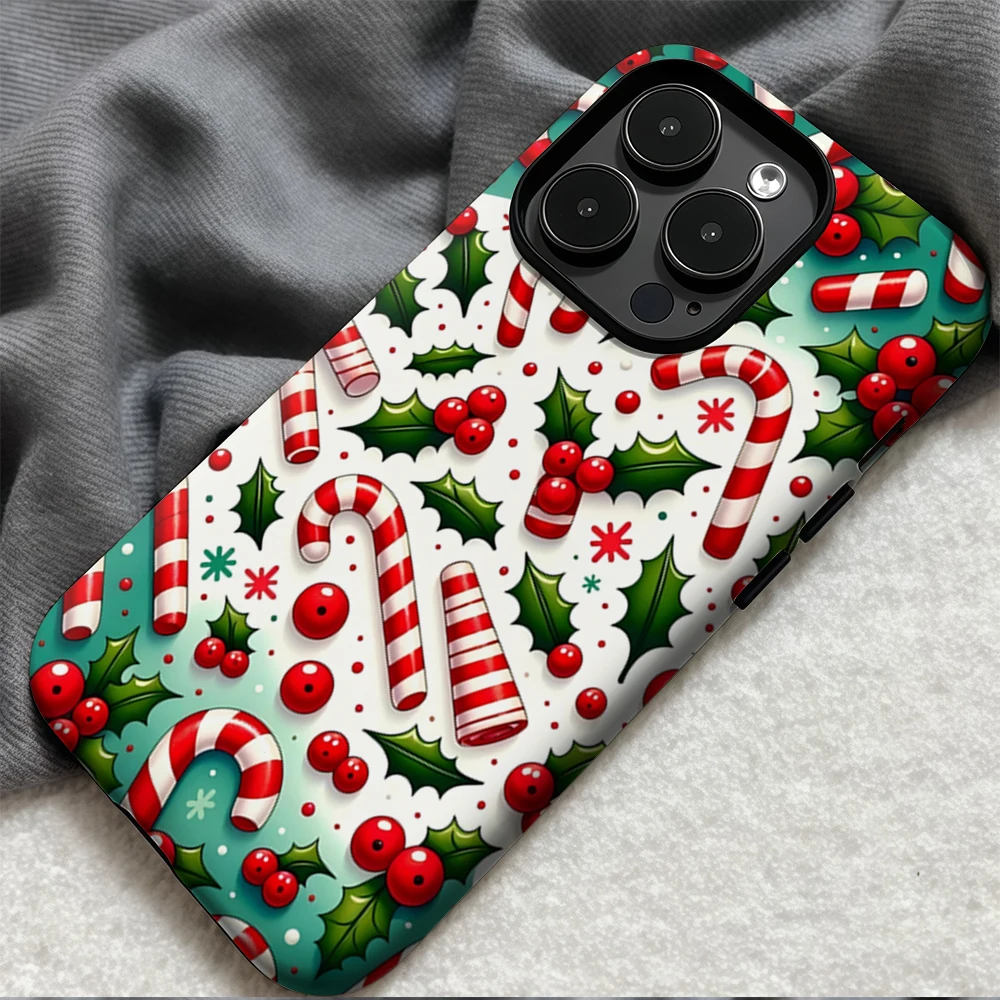 حافظة لهاتف آيفون 17 من Candy Cane Fun لهاتف آيفون 17 16 15 14 13 12 Pro Max Plus غطاء خلفي مزدوج الطبقة #5