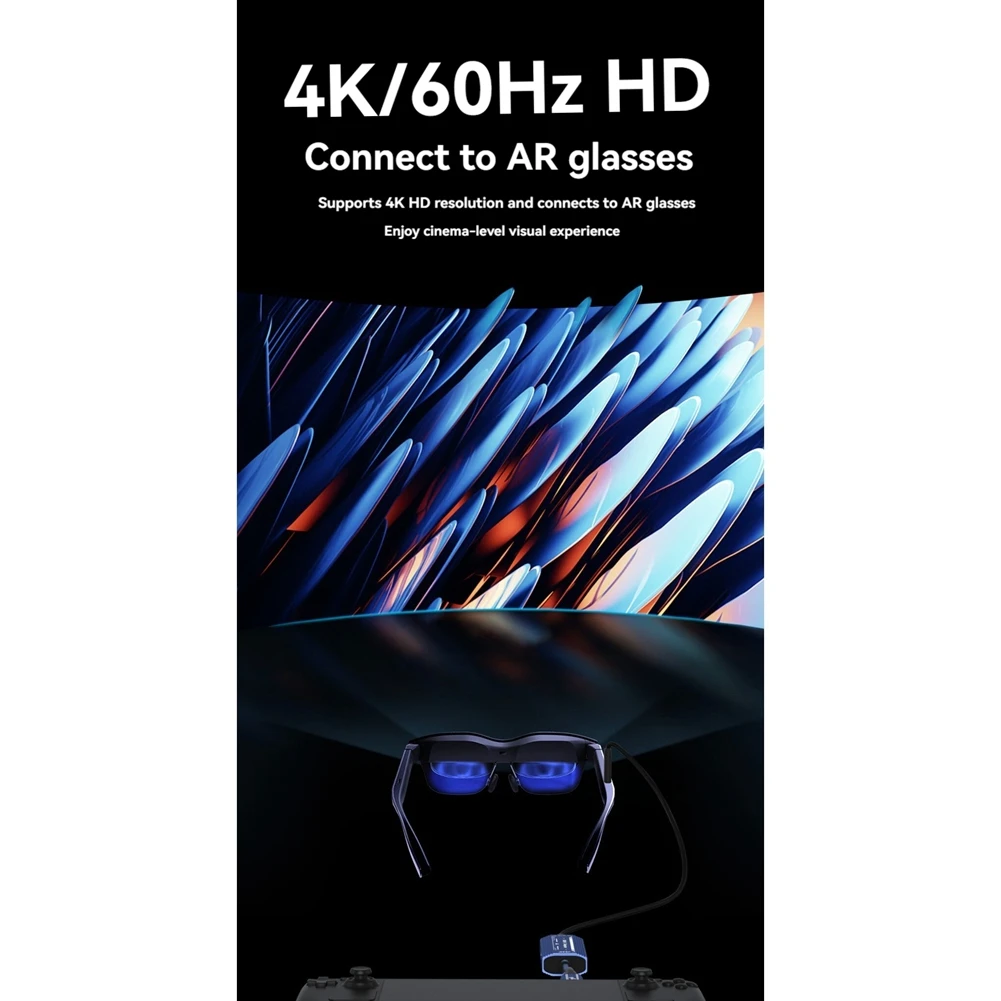 

USB C To 4K@60Hz AR Smart Glasses Display Adapter With PD100W For Rokid/Xreal AR For Switch Steamdeck ROG Ally Laptop