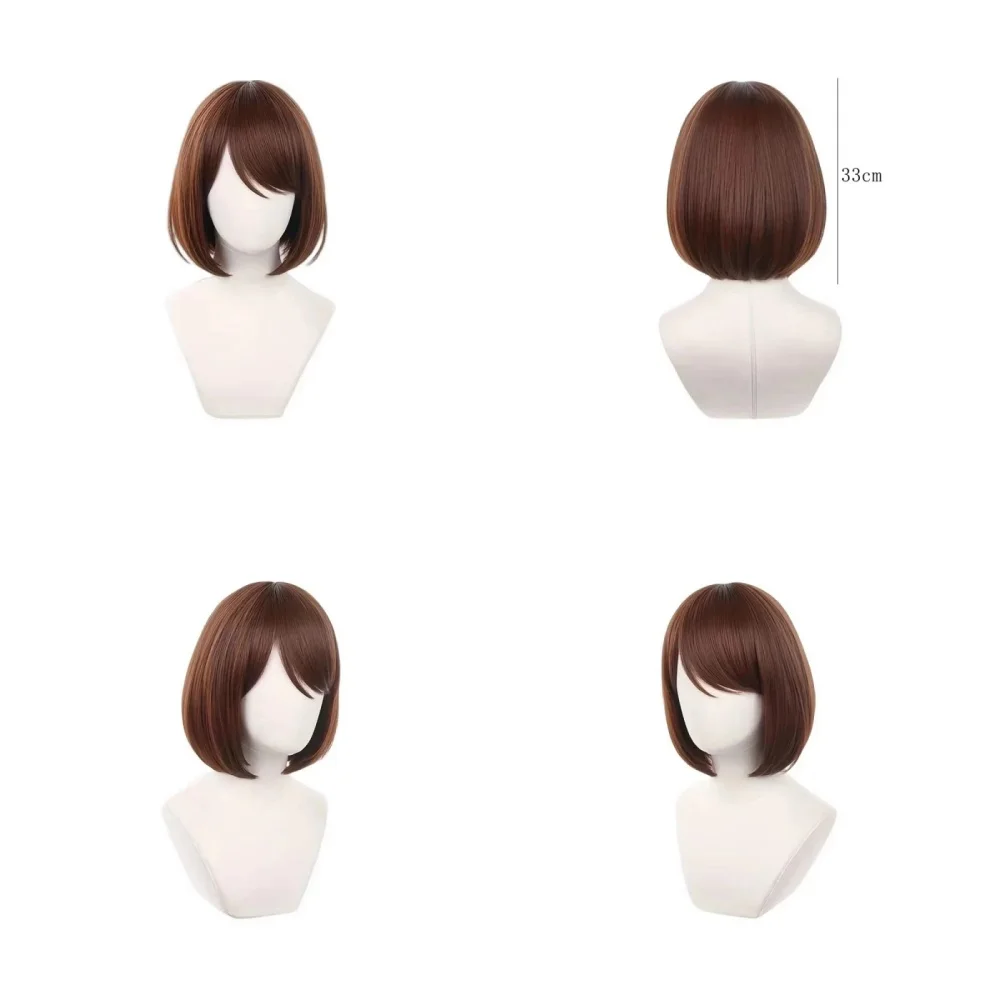 Ieiri Shoko Synthetic Hair Short Straight Brown Role Play Anime Jujutsu Kaisen Cosplay Wig Props