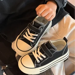 Children Low-top Canvas Shoes Flat Bottomed Lace-up Boys Girls Soft Bottom Casual Shoes Outdoor Kid Cycling Sports Running Shoes