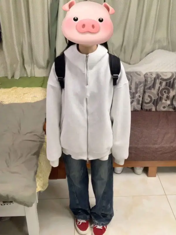 

Мужская толстовка Cleanfit Heavyweight: износостойкая, на молнии, с высоким воротником, белая, свободного кроя, длинный рукав. Новинка весенней коллекции.