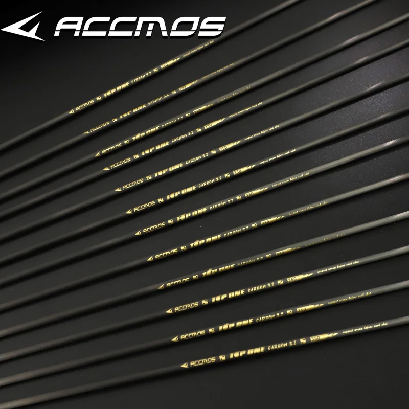 6/12szt ID 3.2mm Pure Carbon Arrow Shaft Straight 0.001 Spine 350 400 450 500 550 600 650 700 750 800 850 900 1000