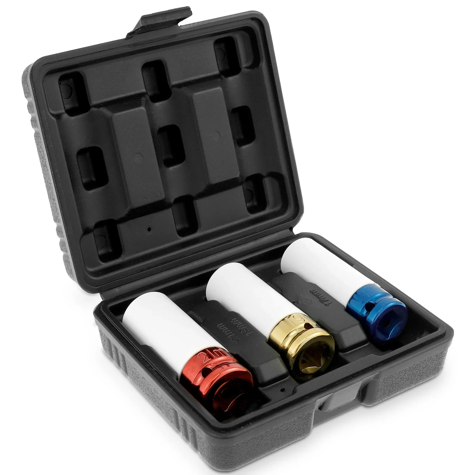 

3pcs 1/2" Drive Socket Set Protective Sleeve Wheel Nut Socket For Pneumatic Tire Removal Automotive Tire And Lug Repair Tools
