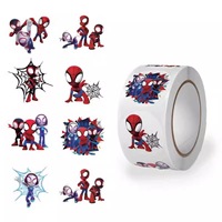 500Pcs/Set Stickers Cartoon SpiderMan Cartoon Stickers Cute Kids Stationery School Teacher Supplies Reward Sticker Toys Gift