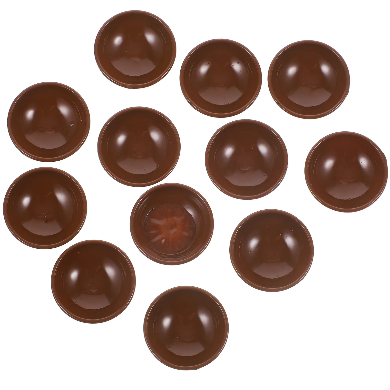12 Pcs Simulated Tableware Black Plastic Small Bowls for Dollhouse Round House Round Bowls Tiny Decor Accessories