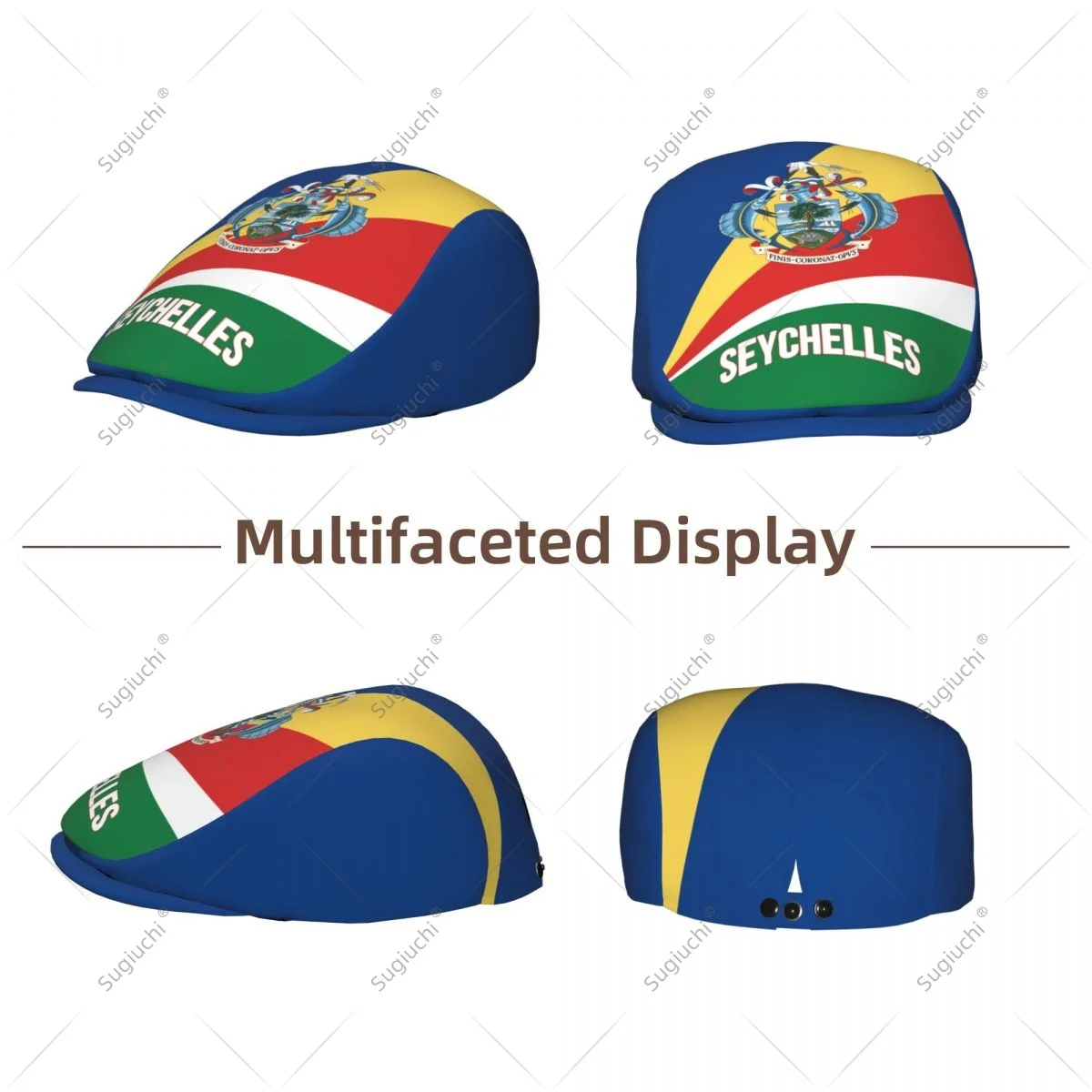Forward cap Seychelles Flag Men Women Flat Newsboy Driving Hat Cap Short Brim for Driving Daily visors hat