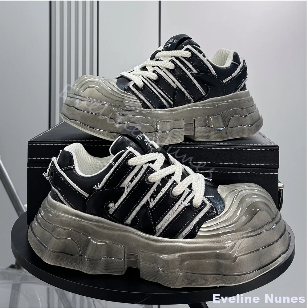 

Thick-soled Chunky Sneakers Men 2025 Winter New Style Super Popular Dad Shoes Niche and Unique Height-increasing Men's Shoes