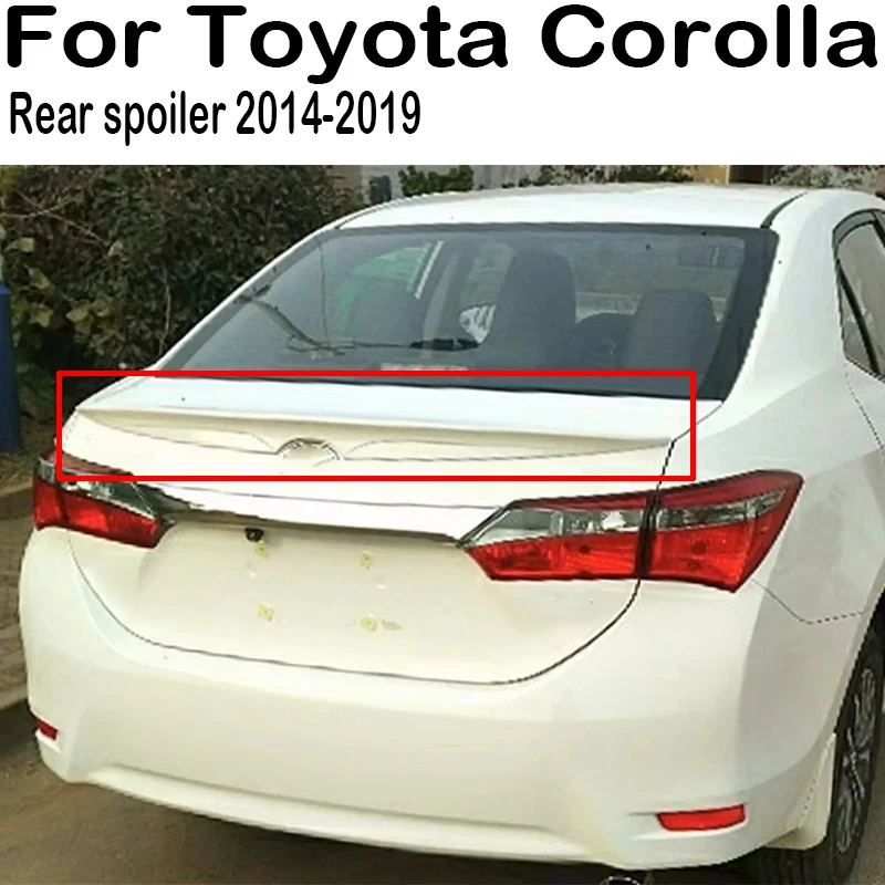 

For 2014 2015 2016 2017 2018 2019 Toyota Corolla Car Rear Trunk Lid Boot Car Spoiler Wings Tuning Exterior Accessories