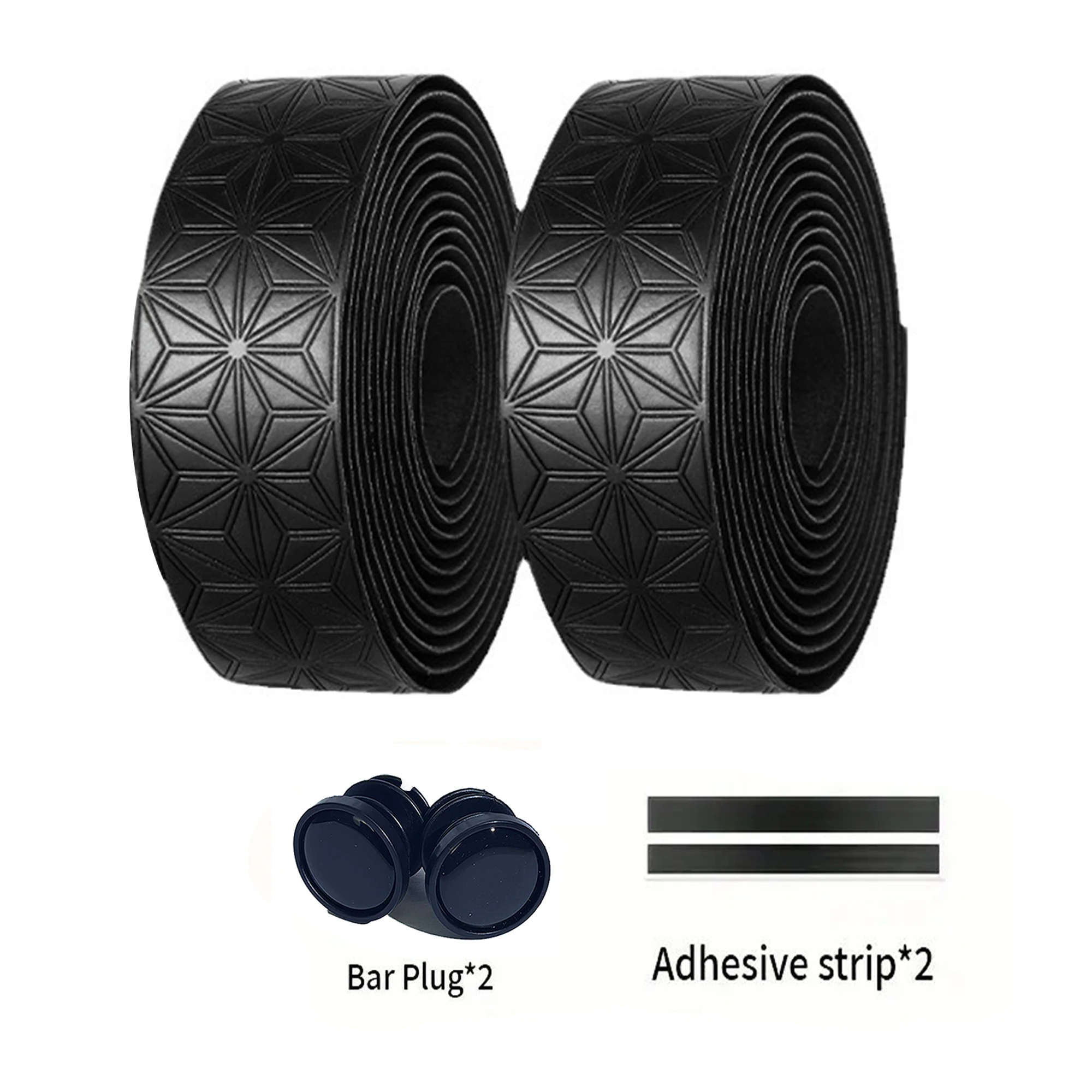 

1 Pair Anti-Slip Road Bike Handlebar Tape PU Shock Handle Bar Tape w/ Bar End Plugs