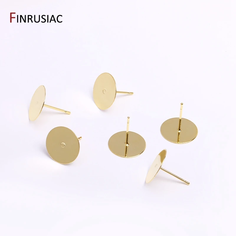 18k Gold Plated Copper Post Earring Base Earring Studs Earring Blank DIY Earrings Accessories Jewellery Making Supplies