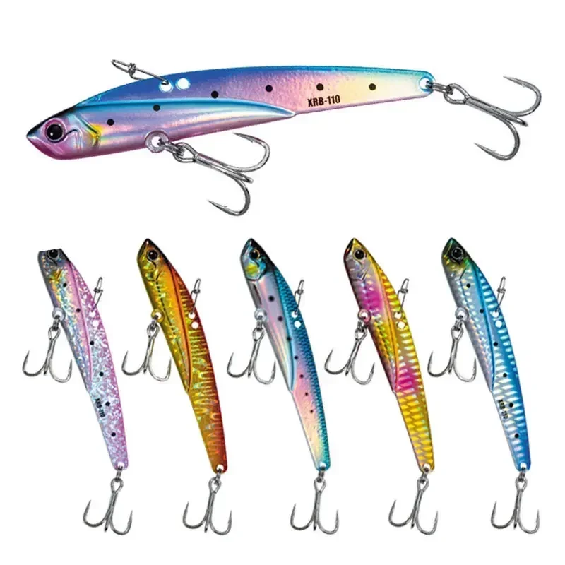 VIB Fishing Lure 45g Metal Jig Sinking Big Blade Cast Treble Hooks Long Casting Vibration Tackle Pesca Hard Bait for Bass Pike