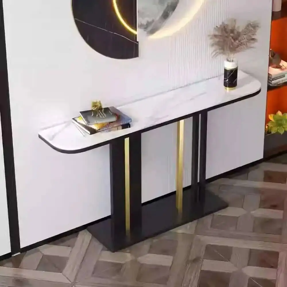 تصميم فريد من نوعه طاولة المدخل الجمال العصرية الشمال المحمولة طاولة الزاوية الحد الأدنى حساسية الجدول وحدة التحكم أثاث طاولة المدخل #4