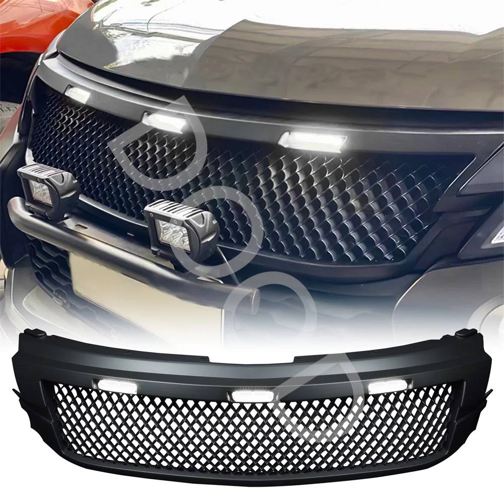 Led Racing Grills Fit For Mistubishi Pajero Sports 2016 2017 2018 2019 Abs Grill Grille Mesh Mask Front Bumper Cover