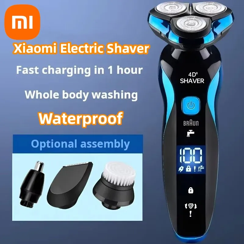 Xiaomi Electric Shaver 4D For Men Electric Hair Clipper Wet-Dry Use USB Rechargeable Professional Hair Trimmer Hair Cutter