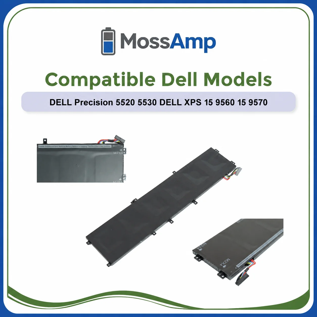 MossAmp 6GTPY 5XJ28 Laptop Battery for Dell XPS 15 9560 9570 Precision 5520 5530 11.4V 97Wh