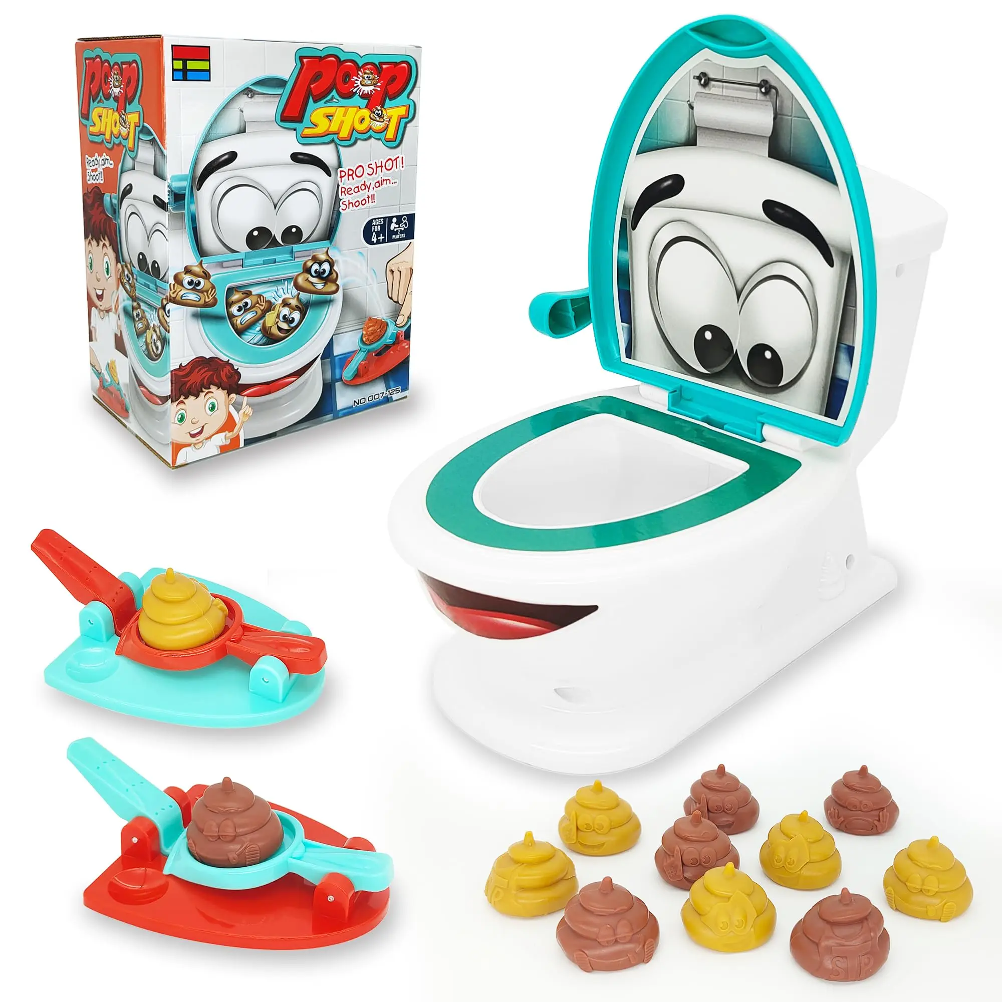 Children Funny Toy Shoot The Poop Creative Family Table Game for 4-10 Years Old Kids Novelty Poop Shooting Game Funny Gifts