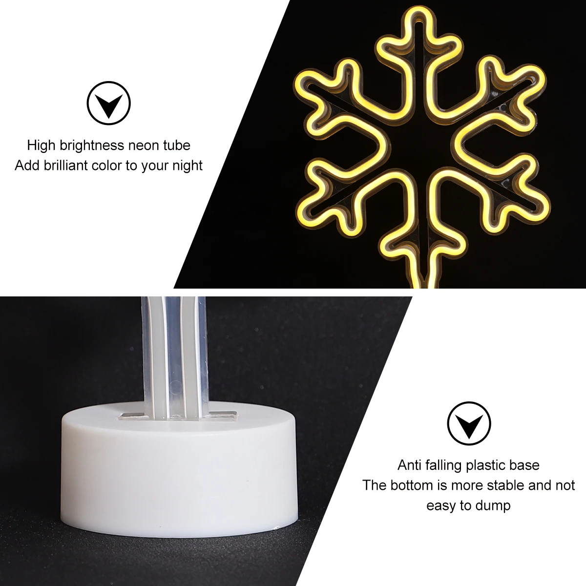 

LED Snowflake Light Night Lamp Beautiful Plastic Decorative Christmas Shaped Neon Bedroom Living Room Party Scene Layout Gifts