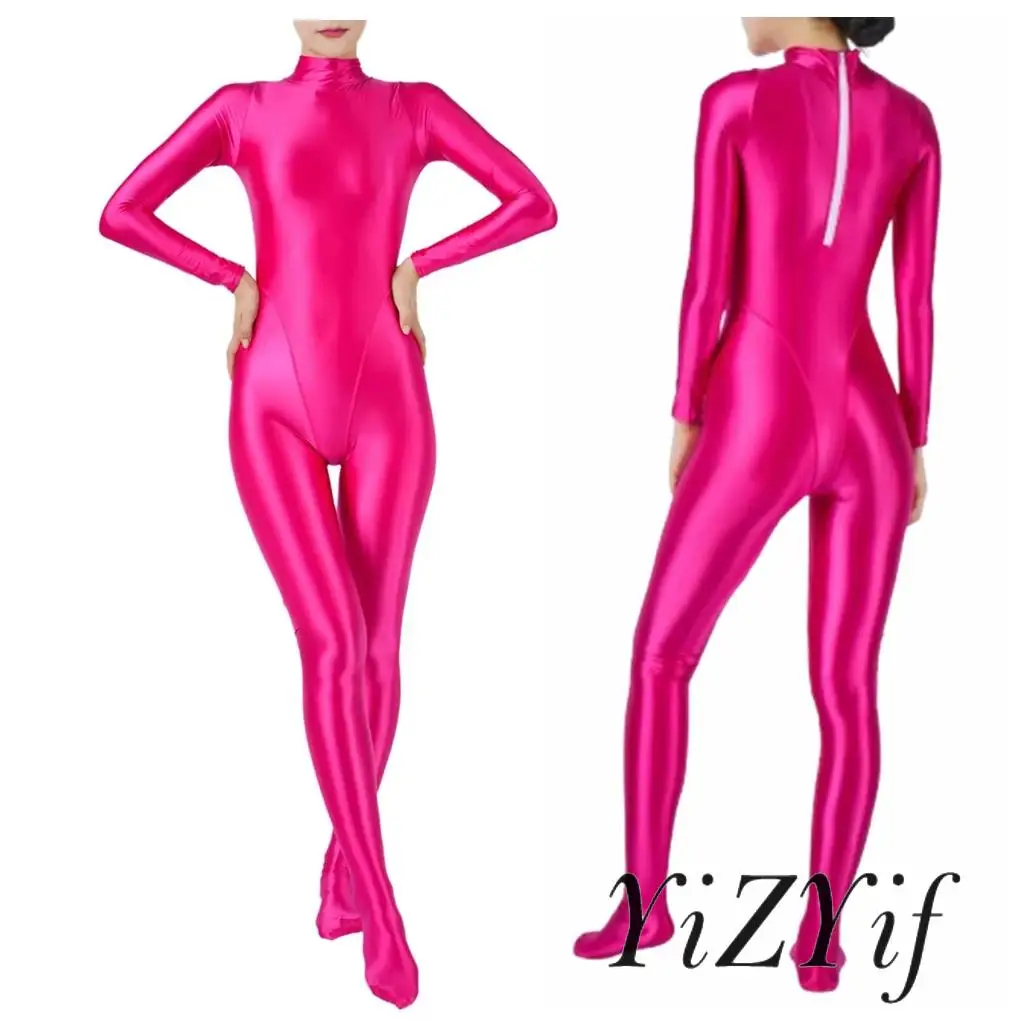 Women Club Dance Show Costume Skinny Jumpsuit Full Body Bodysuit Bodystocking Rash Guard for Diving Surfing Yoga Pole Dance