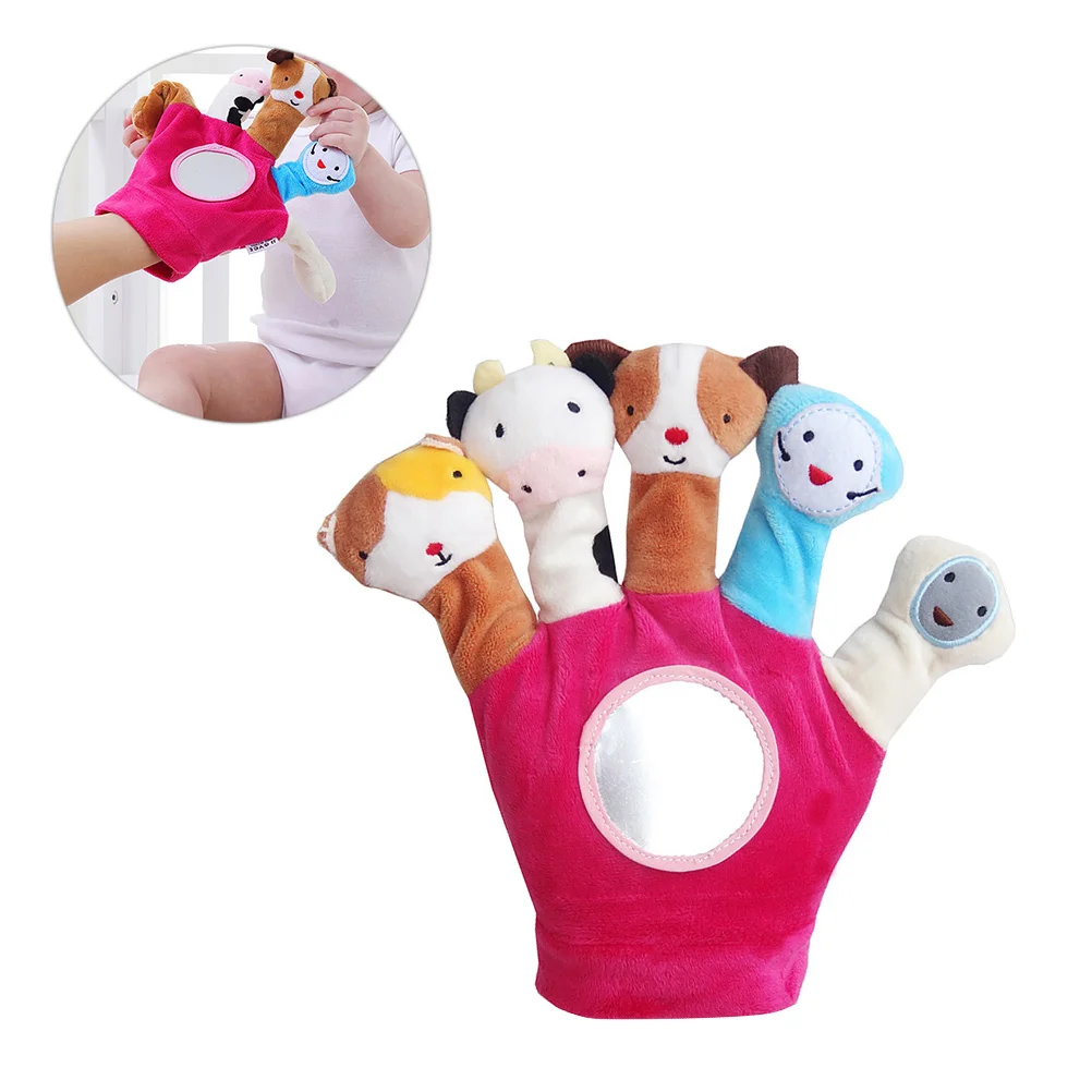 Story Telling Toys Tierfigur Kinderhandschuh Handpuppe Cartoon Plüsch Kind Babybevorzugungspuppen Weich für Babys