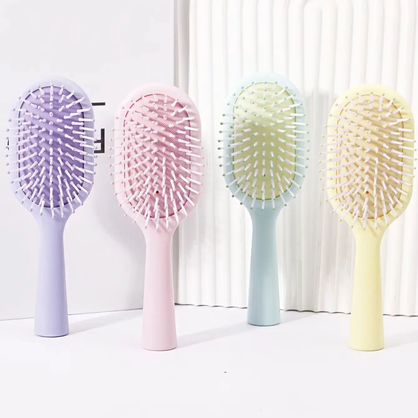 

1pc Candy colored massage air cushion comb with circular handle, portable beauty airbag comb Special for real hair wigs