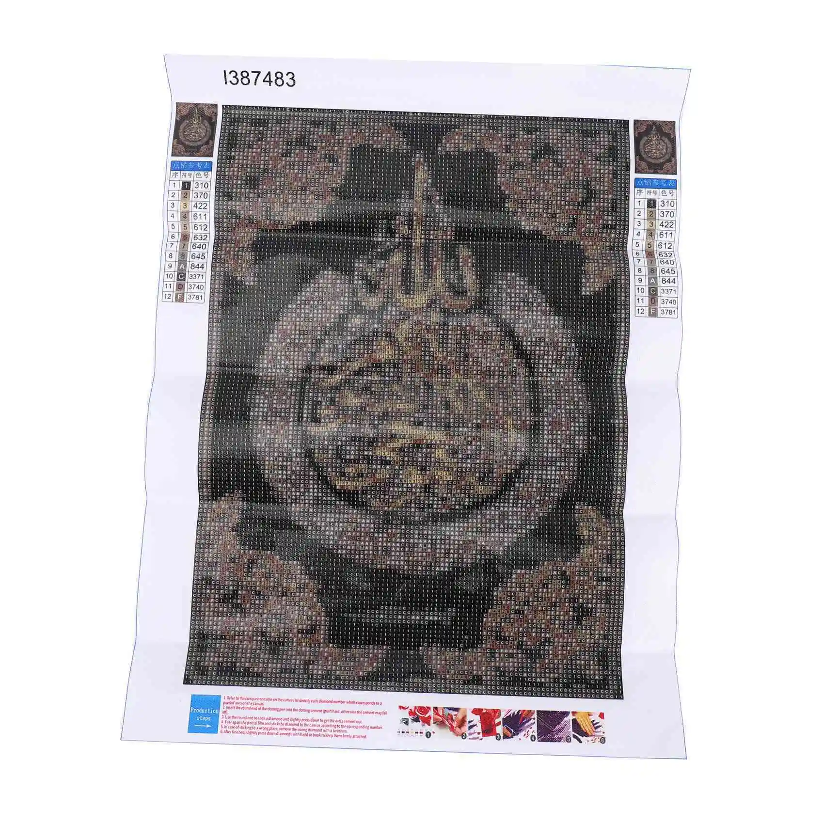 فقط-3X DIY اللوحة الله مسلم الخط الإسلامي اللوحة التطريز مربع عبر غرزة ديكور المنزل