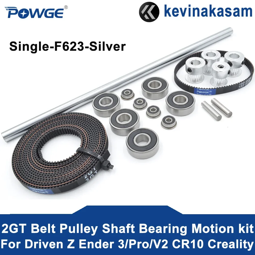 POWGE kevinakasam GT 2GT Timing Belt Pulley shaft Bearing Motion kit for Driven Z Ender 3/Pro/V2 Pro CR10 i3 Creality 3D printer