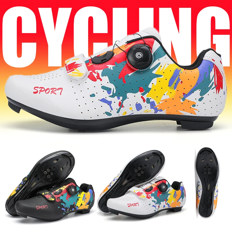 

Hot selling couple road bike shoelace lock outdoor professional cycling shoes breathable and comfortable sports shoes