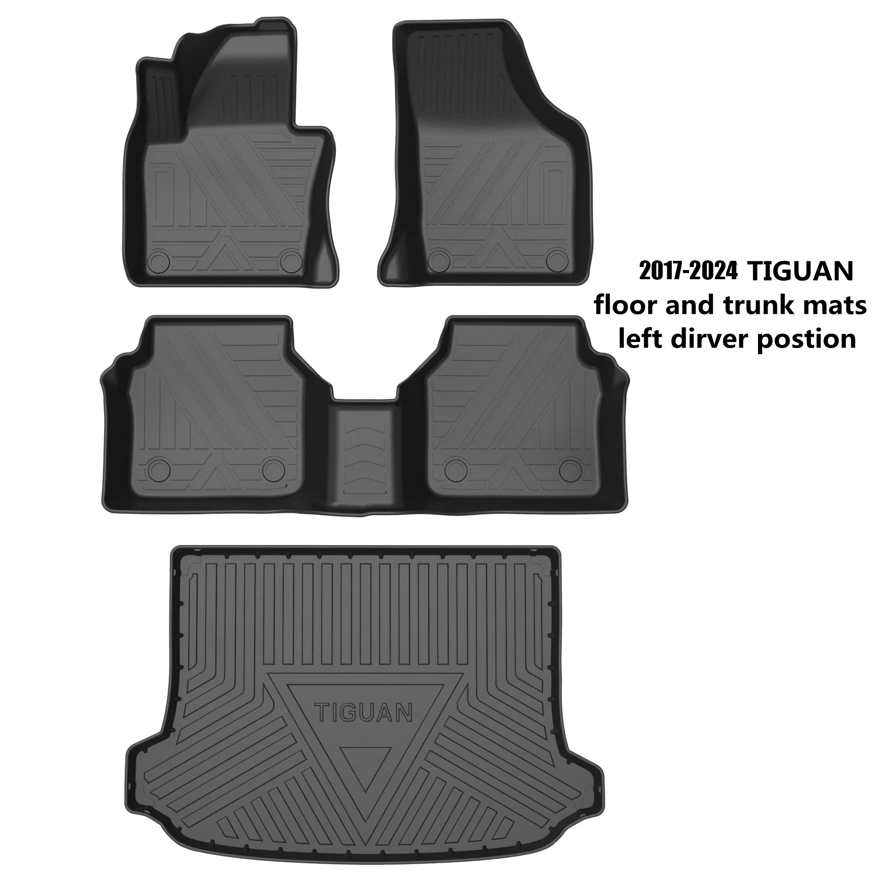 Use for Volkswagen Tiguan 2009-2016floor mats custom All-Weather car foot pad Fit For Tiguan waterproof trunk mat car floor mats