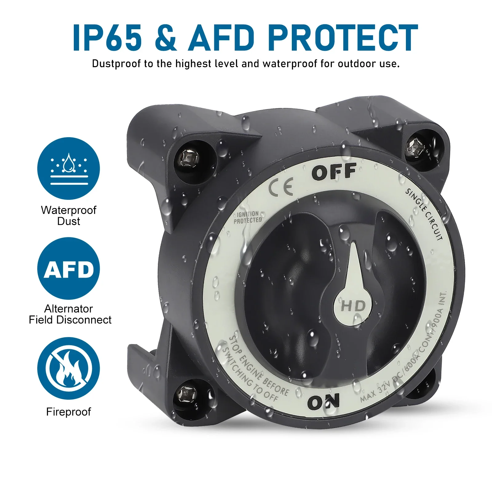 

Поворотный переключатель, светящийся, 48 В, 600 А, 2 отключателя батареи, AFD, 2-позиционный изолятор, отключение M12 для морского лодки, грузовика, автофургона