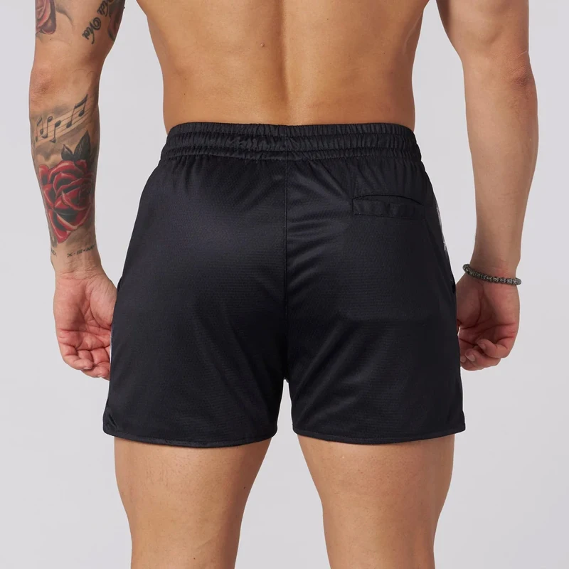 Calção de secagem rápida estilo americano masculino, calça de praia respirável, fitness esportiva, treino de corrida, novo verão