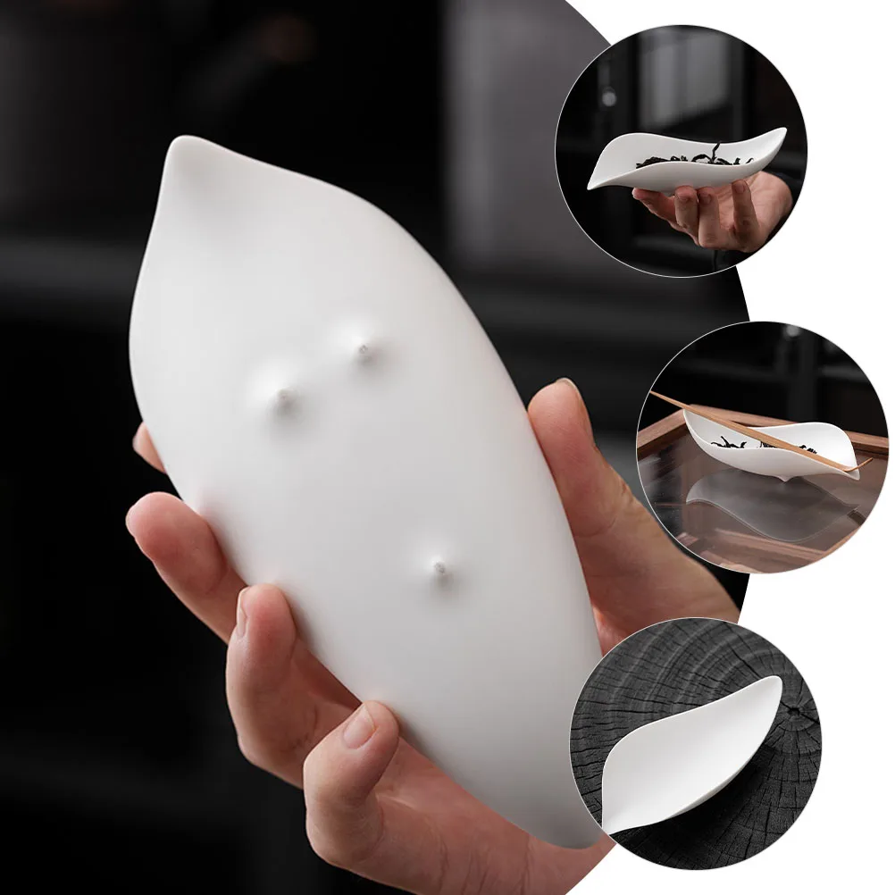 

Ceramic Tea Scoop Decorative Holder Exquisite Shovel Multi-Function Teaspoon Home Supply Kitchen Accessory Tea Spoon
