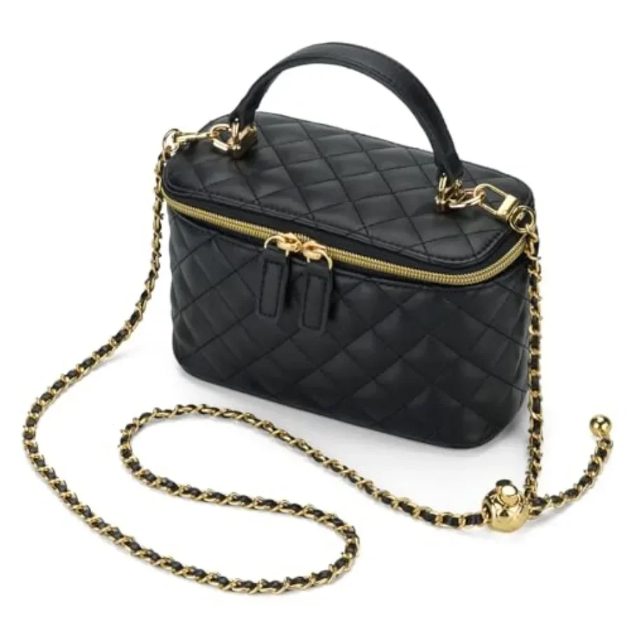 

GAYI URBAN Mini Quilted Box Crossbody Bags for Women, Small Square Designer Clutch Purses with Adjustable Chain Strap