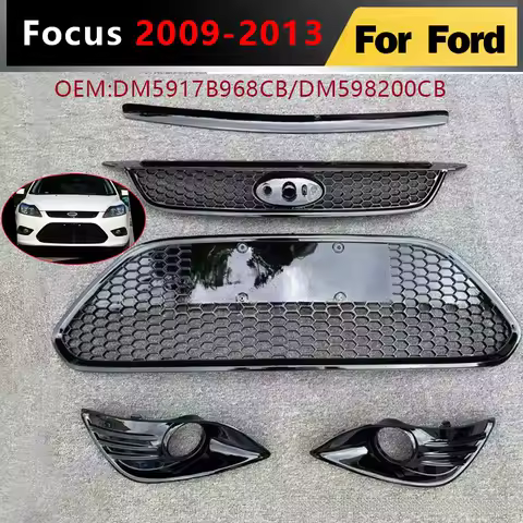 DM5917B968CB for Ford Focus 2009 2010 2011 2012 2013 Front Racing Grill Lower Grille Honeycomb Gill Replacement Grid DM598200CB