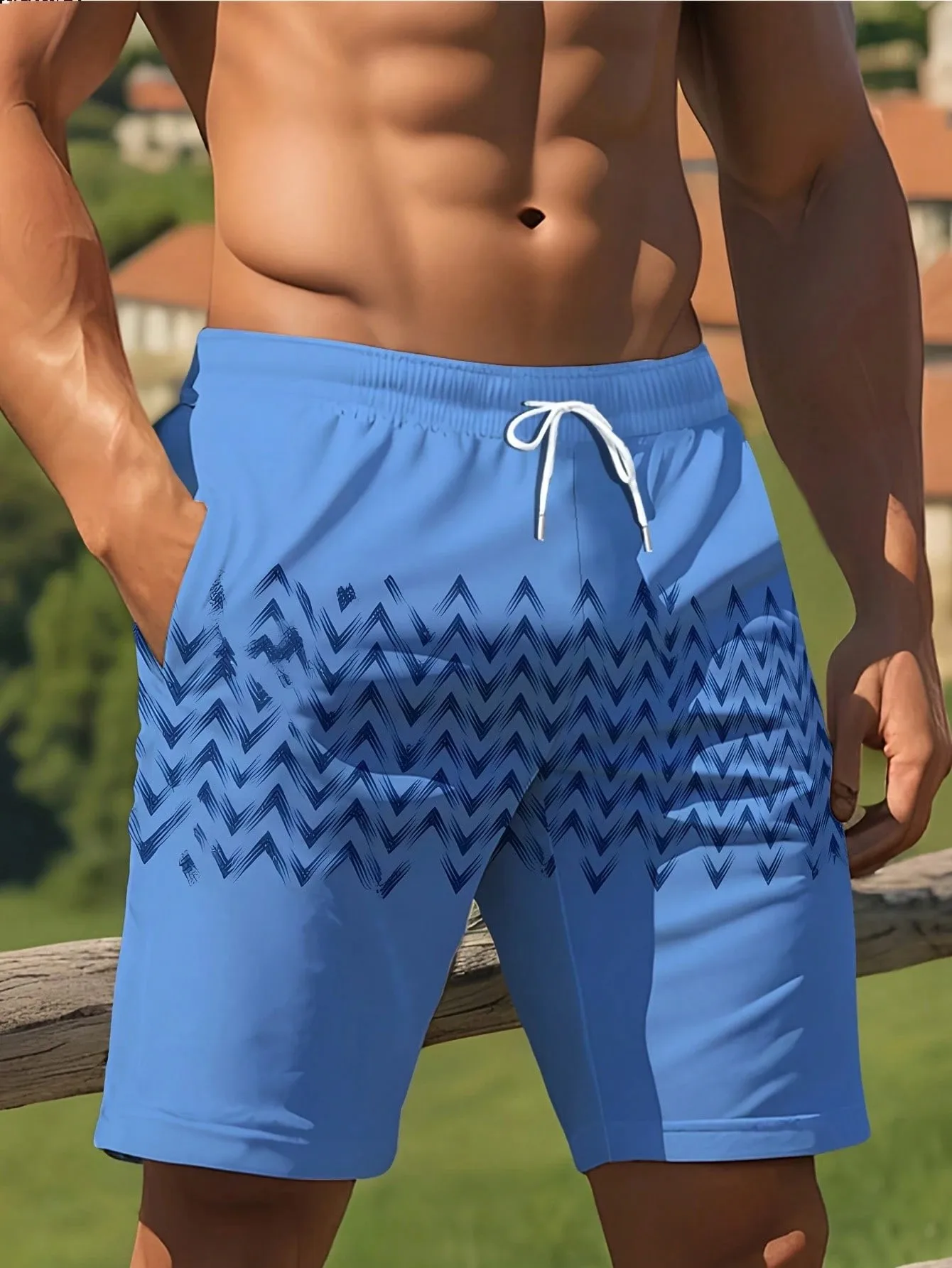 2026 Summer New Style Men's Shorts with 3D Pattern Printing - Street Casual Fashion Comfortable Breathable Lightweight