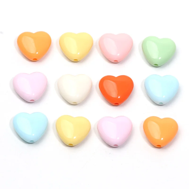 20/50pcs Acrylic Love Heart Beads Charm Loose Spacer Beads For Diy Bracelet Necklace Earrings Craft Jewelry Making Accessories