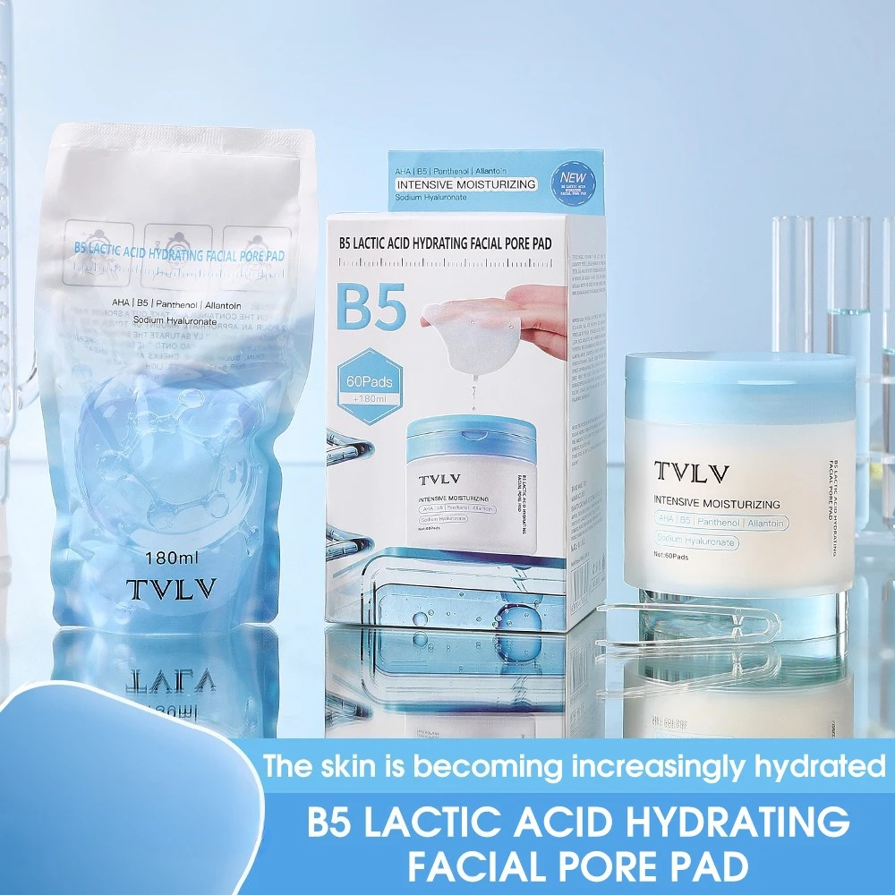 B5 Lactic Acid Hydrating Facial Essence Pads,Deep Moisturizing,Relieves Skin Dryness,Creates Clear, Bright & Radiant Complexion