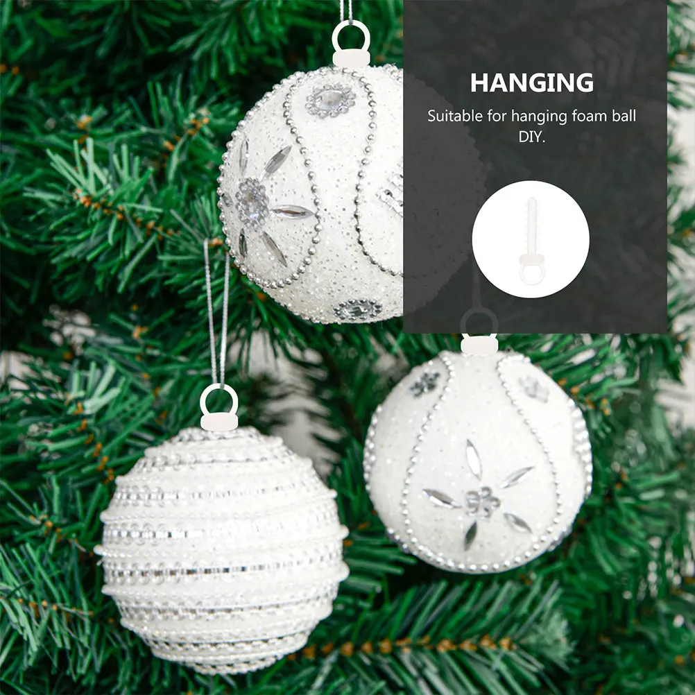 

100pcs Cap Cover 5 Ball Pendant End Caps 6x1 5CM DIY Pendant Accessories Christmas Tree Decor Plastic Ball nament Parts