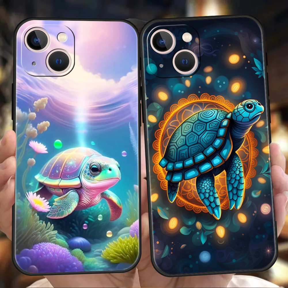 Ocean Animal Tortoise Phone Case for iPhone 16 15 14 13 12 Pro Max 11 Pro Max 7 8 Plus XS XR Shockproof Silicone Soft Shell Bags