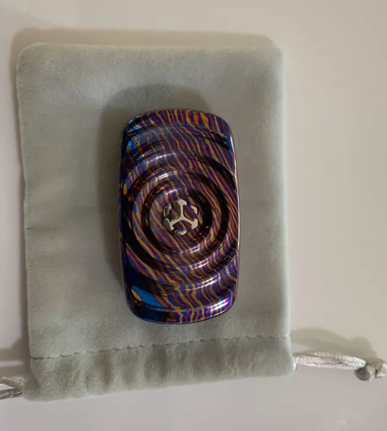 Used EDC Ripple push card Timascus polishing fidget slider decompression toy