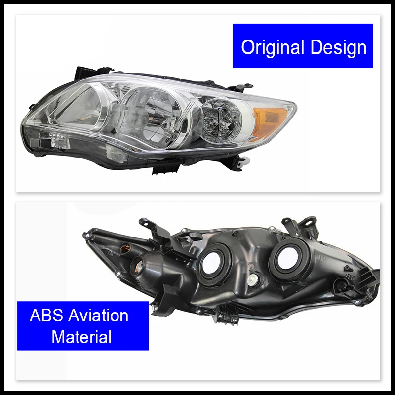 For Toyota Corolla E140 E150 2011 2012 2013 US Front Halogen Headlight Assembly Original Running Tuning Lamp Light Accessories